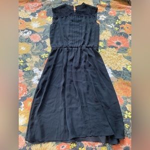 True Vintage Lacy Slip Dress Small goth black long see through